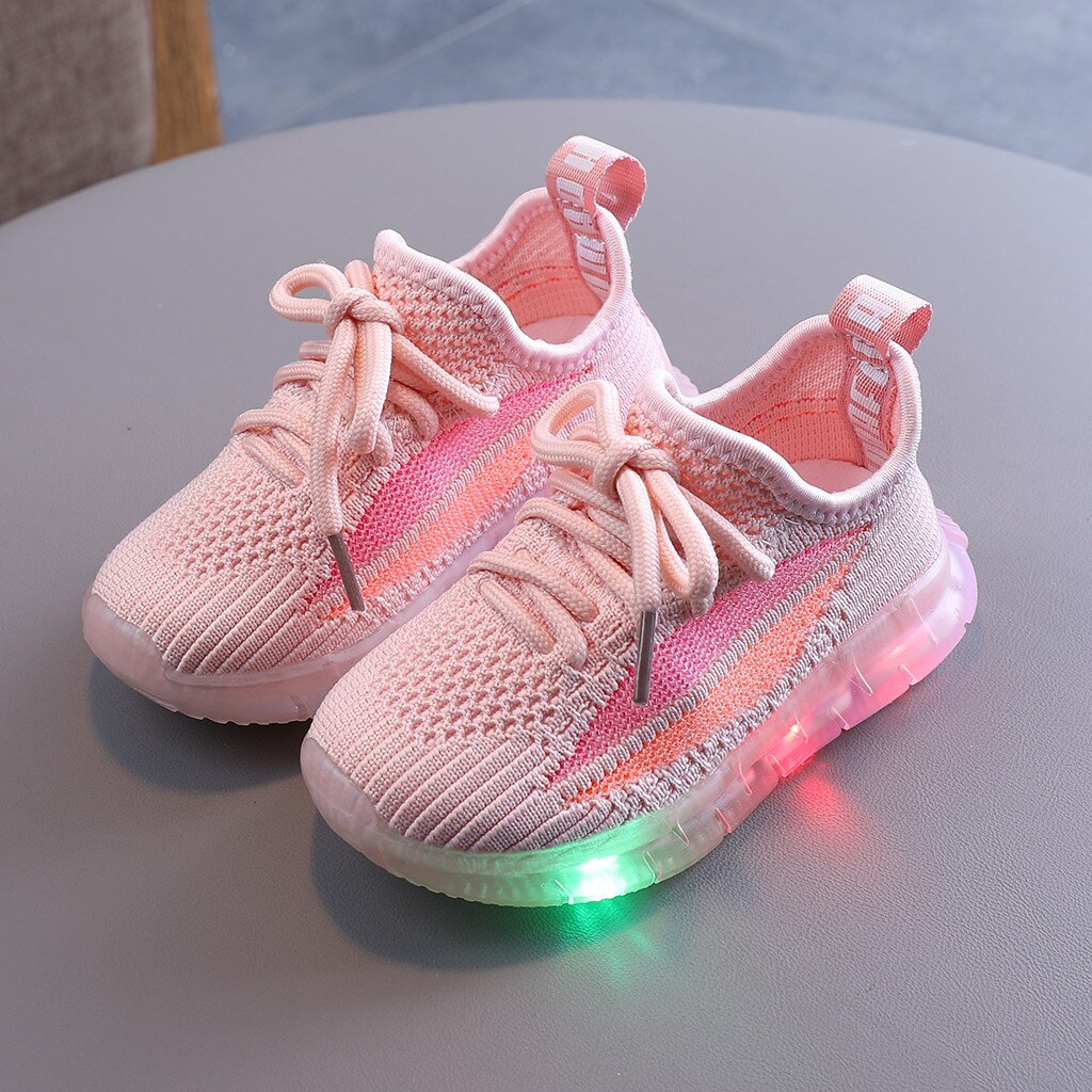 Kinder Casual Schuhe Sommer Infant Kinder Baby Mädchen Jungen Mesh LED Licht Leucht Sport Schuhe Turnschuhe Atmungsaktive kinder schuhe