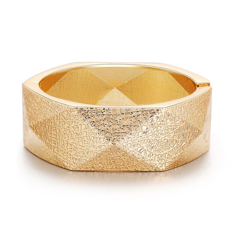 Klassieke Punk Metal Verklaring Manchet Armbanden Armbanden Voor Vrouwen Mode-sieraden Big Lichtmetalen Bangle: Gold