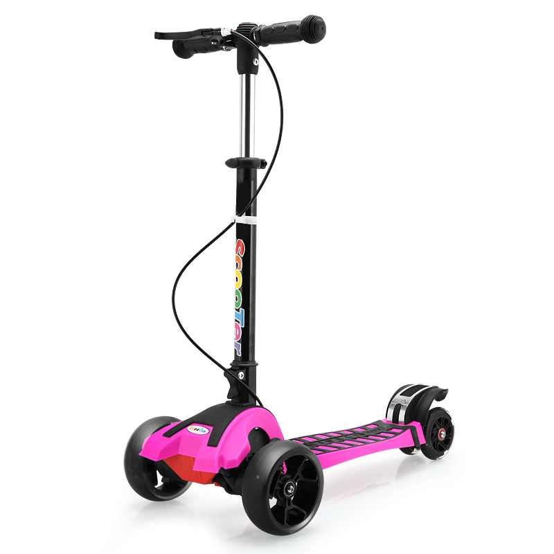 FJ0059 tricicli per Scooter per bambini bambino bambini pieghevole piede Scooter altezza regolabile PU ruota lampeggiante LED calcio Skateboard