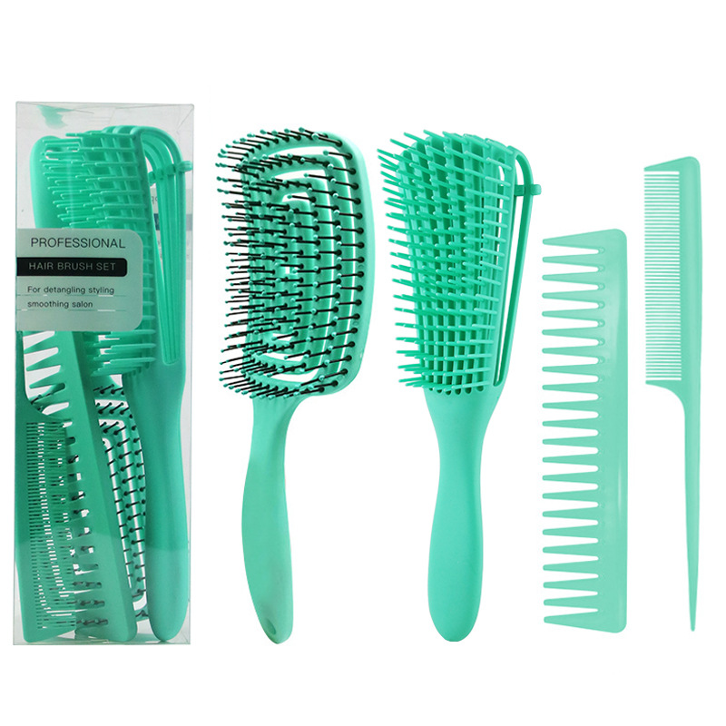 Detangling Hair Hrush Hair Comb Set Detangler Hairbrush for Curly Hair Barber Accessories Hair Care Styling Tools