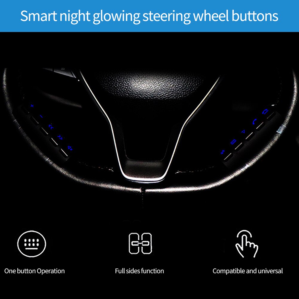 Télécommande universelle pour volant de voiture, 2 pièces, 10 touches, musique, DVD, Navigation GPS, Radio, sans fil, boutons de télécommande