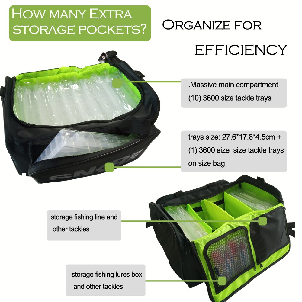 Bolsa para carretes de pesca grande impermeable, mochila para pescar resistente al agua, adecuada para guardar aparejos de pesca al aire libre, bolso de viaje de pesca deportiva tamaño XL