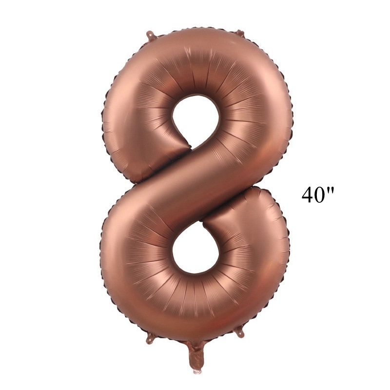 Globo con número de café Vintage de 40 pulgadas, juego de globos de caramelo Beige Retro para 30 40 50, suministros de decoración para de feliz cumpleaños, 1 ud.: Color zafiro profundo