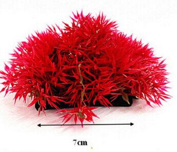 Aquariumdecoratie kunstmatige waterplanten van plastic, aquariumgrasbal, aquariumdecoratie, decoratie van kunsthars, groene mosbal: Rood