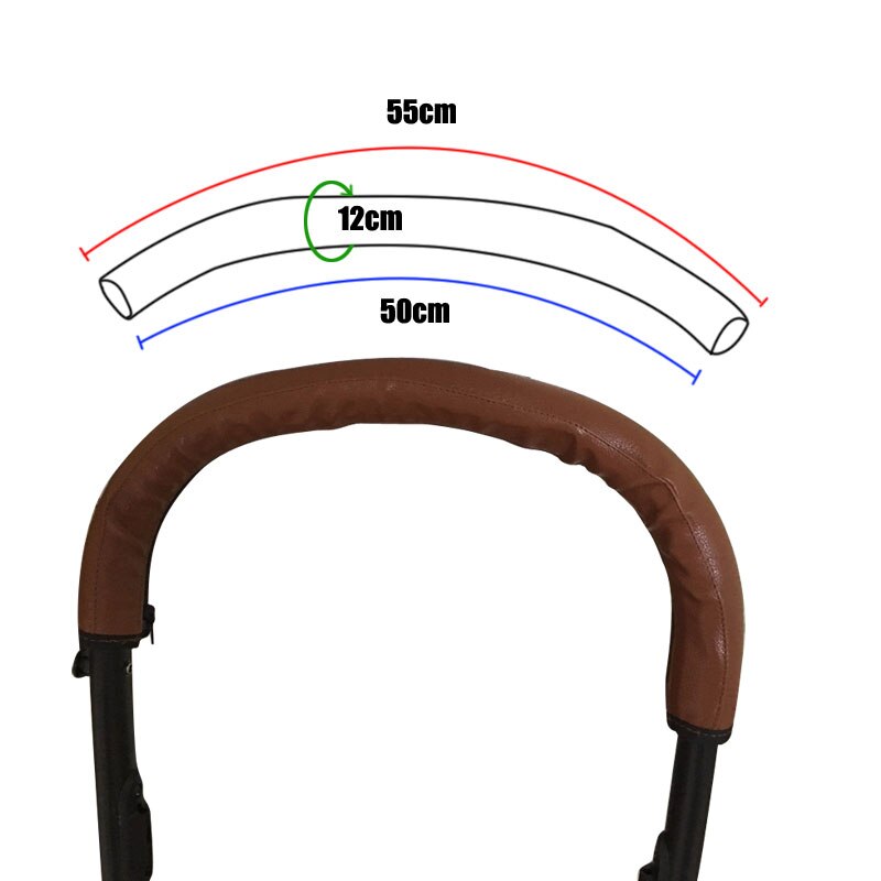 Yoyo yoya klapvogne tilbehør baby klapvogn håndtag dæksel pu beskyttende etui dække armlæn dækker håndtag dækker barnevogn: Brun
