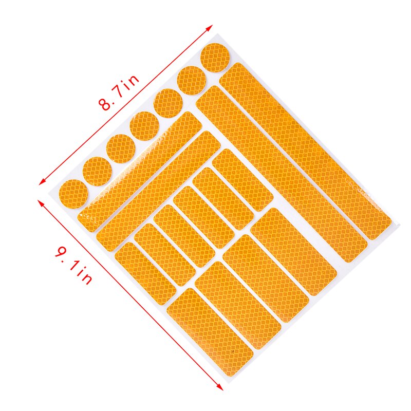 1 hoja de adhesivos reflectantes para motocicleta, Reflector de bicicleta, pegatinas de advertencia para ciclismo, accesorios para bicicleta