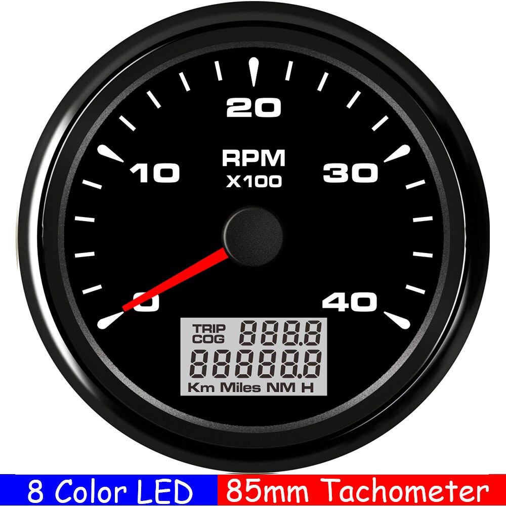 3000,4000,6000,8000Rpm Marine Tacho Meter Met Trip Cog Urenteller Tacho Sensor M16 M18 Waterdichte Auto Boot Toerenteller Gauge 85Mm: 4KRPM BB