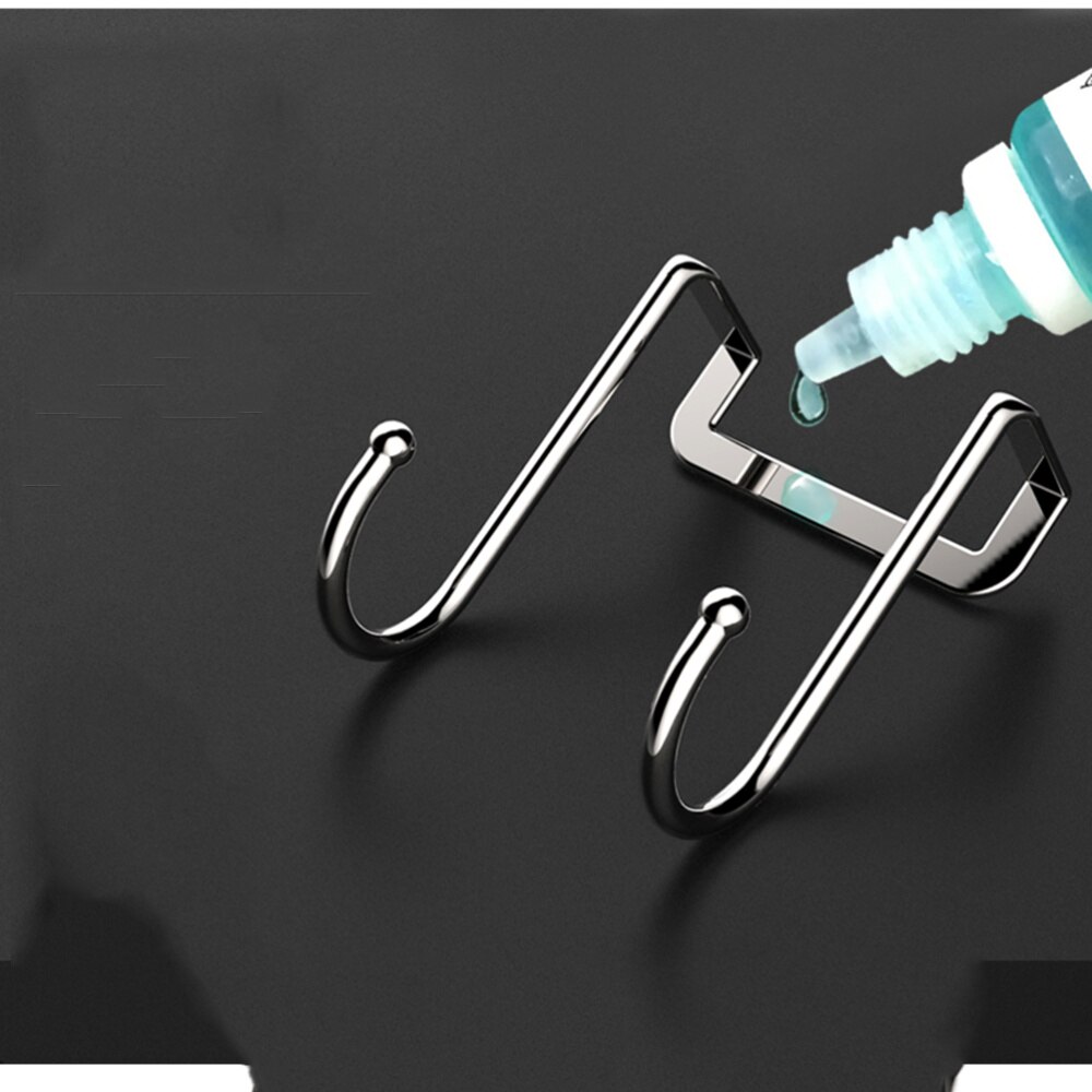 2 Pack Over Cabinet Door Double Hooks Strong Stainless Steel Multiple Use Shaped Hanging Over The Door Hooks Use for Kitchen C