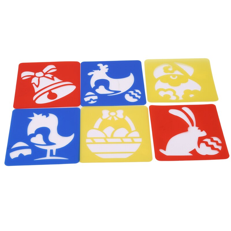 6 Stks/set Kinderen Schilderen Sjabloon Dinosaurus Pasen Kerst Dier Patroon Stencils Pak Kids Opstellen Stencil