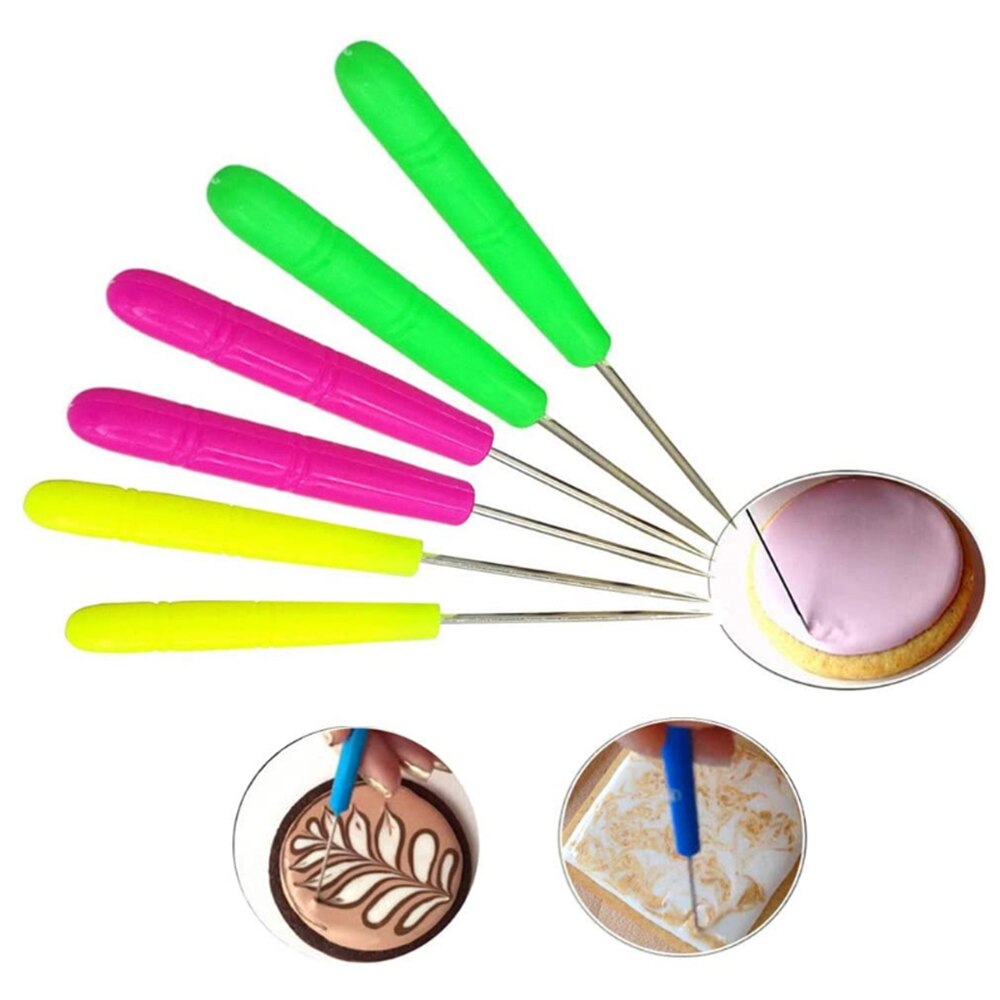 5 Pcs of Sugar Mixing Needles Doodle Needle DIY Baking Needle Mixer Stainless Steel Needle Biscuit Icing Needles