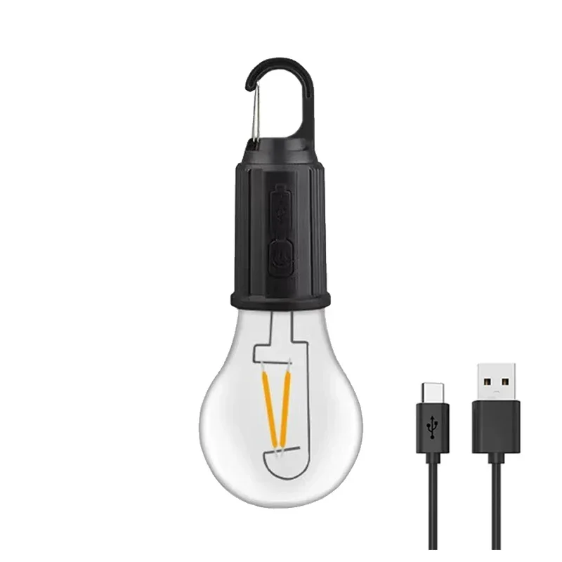 Bombillas de lámpara LED con energía Solar para exteriores, luz de Camping con carga USB, luces nocturnas portátiles, linterna impermeable, elementos esenciales para pesca: Azul