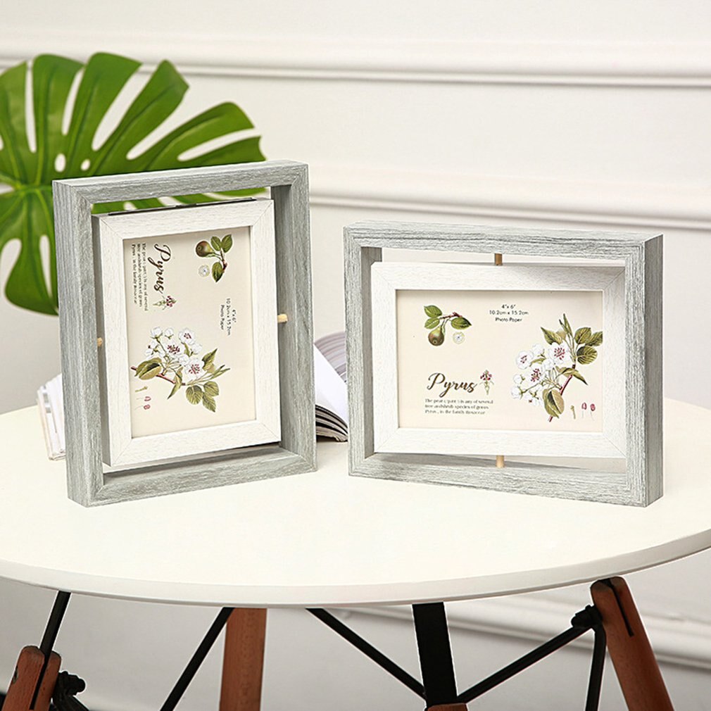 Dichtheidsbord glas dubbelzijdig draaibaar fotolijstje persoonlijkheid instelling eenvoudig schattig bureau fotolijstje