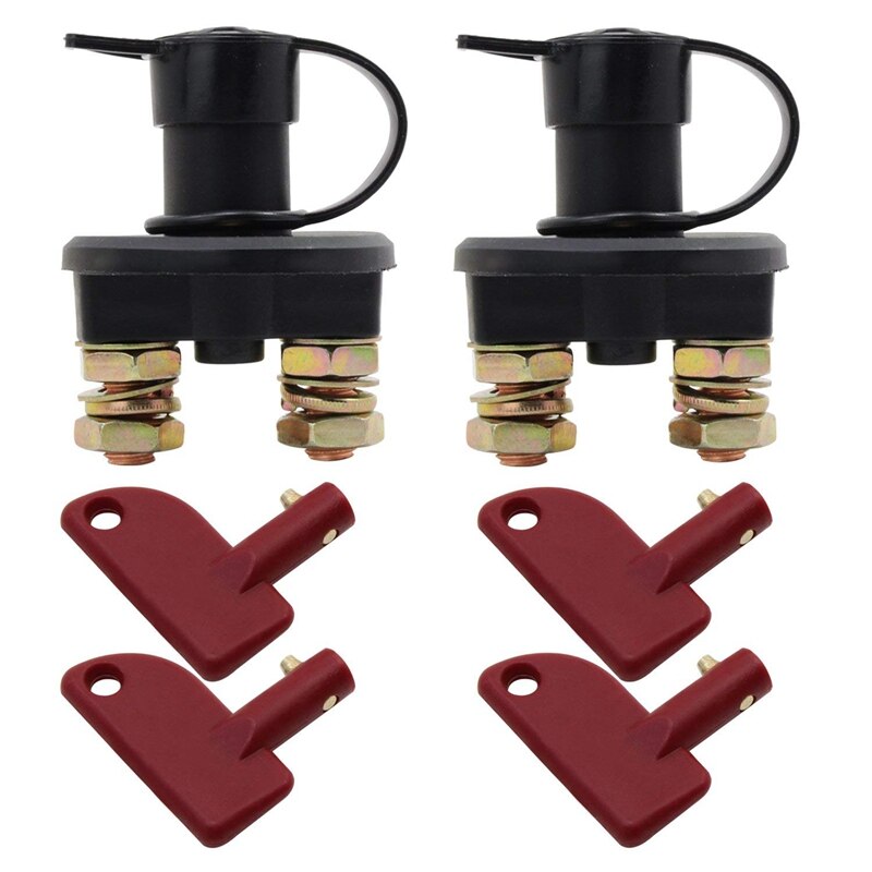 2 Pack 12V/24V Automotive Battery Isolator Disconnector Cut OFF Power Kill Switch Emergency Off Switch