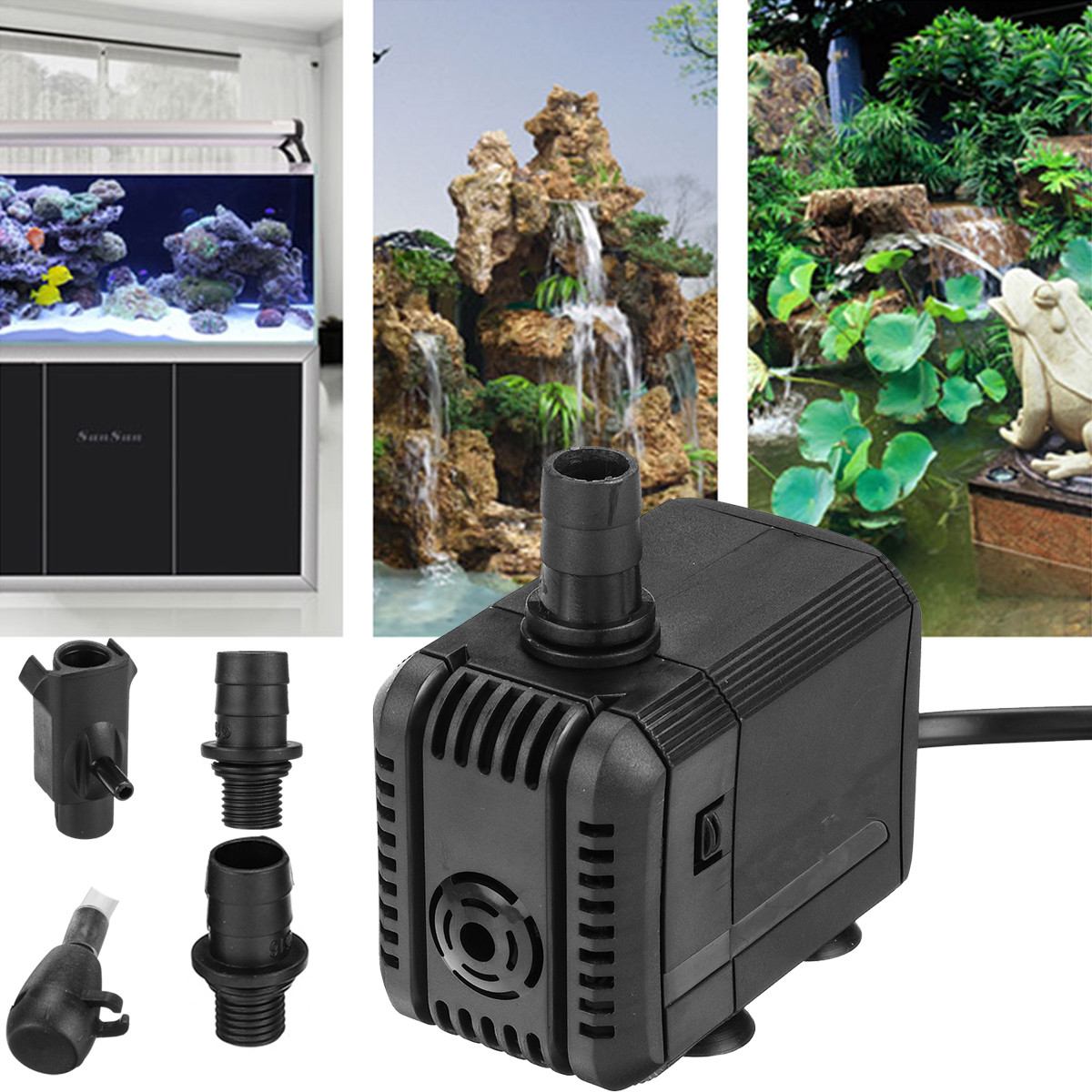 220V Portable Aquarium Water Pump ABS Low Power Mini Pumps Waterproof Submersible Fish Tank Pond Pool Fountains Water Pump