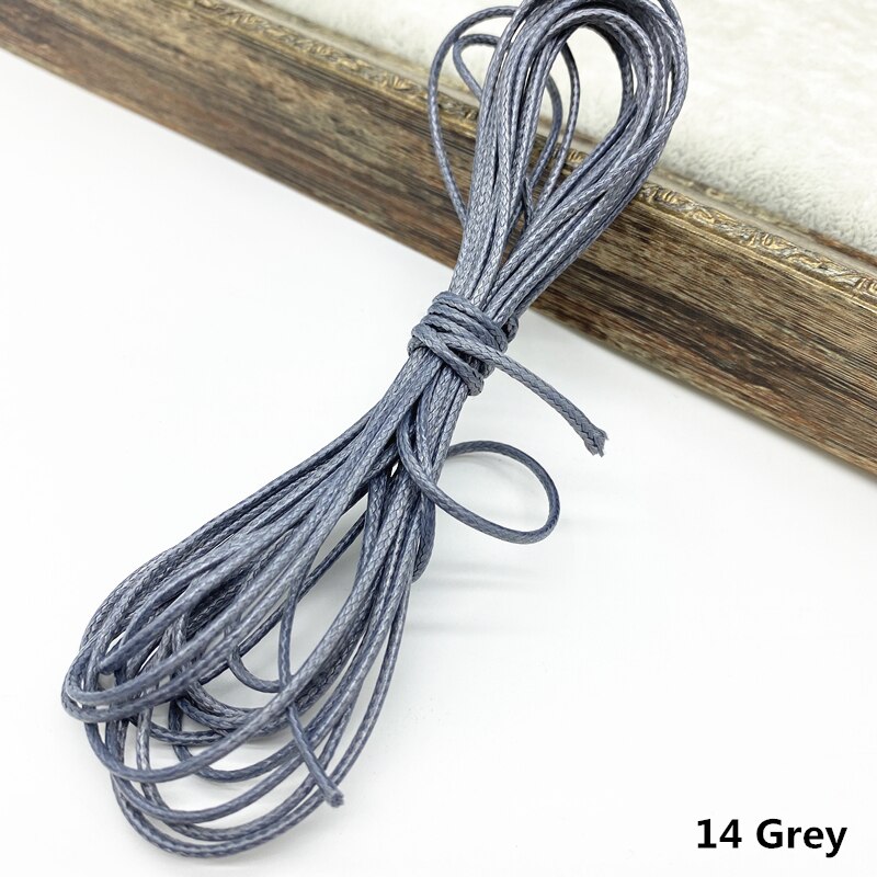 5 yards 1.5mm Waxed Thread For DIY Jewelry Making Thread String Rope String Leather Sewing Hand Wax Stitching For Arts Crafts: 14 Grey