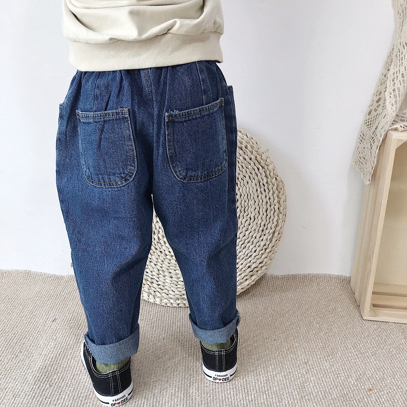 Herfst Koreaanse Kinderkleding Jongens En Meisjes Koreaanse Kinderen Alle-Match Jeans