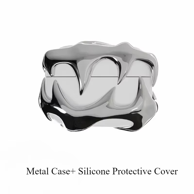 Funda Original para Airpods Pro, cubierta de Metal con dientes, funda para Airpods 4, funda personalizada para Airpods Pro1 Pro2, accesorios de protección para auriculares: Olive