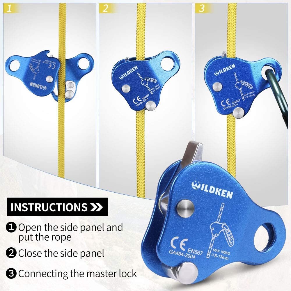 Rope Grab Fall Protection Arrester Equipment Fits Climbing Work at Height Rescue Ladder Protect Safety Climbing