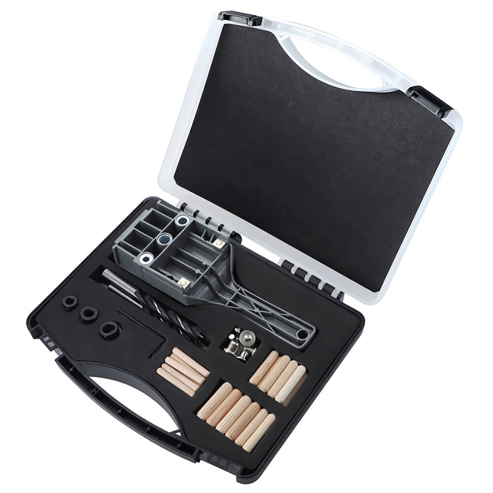 6 8 10mm Timmerwerk Houtbewerking Kit Deuvel Jig Hout HSS Boren Houtbewerking Jig ABS Plastic pocket gat jig boor Guide Tool