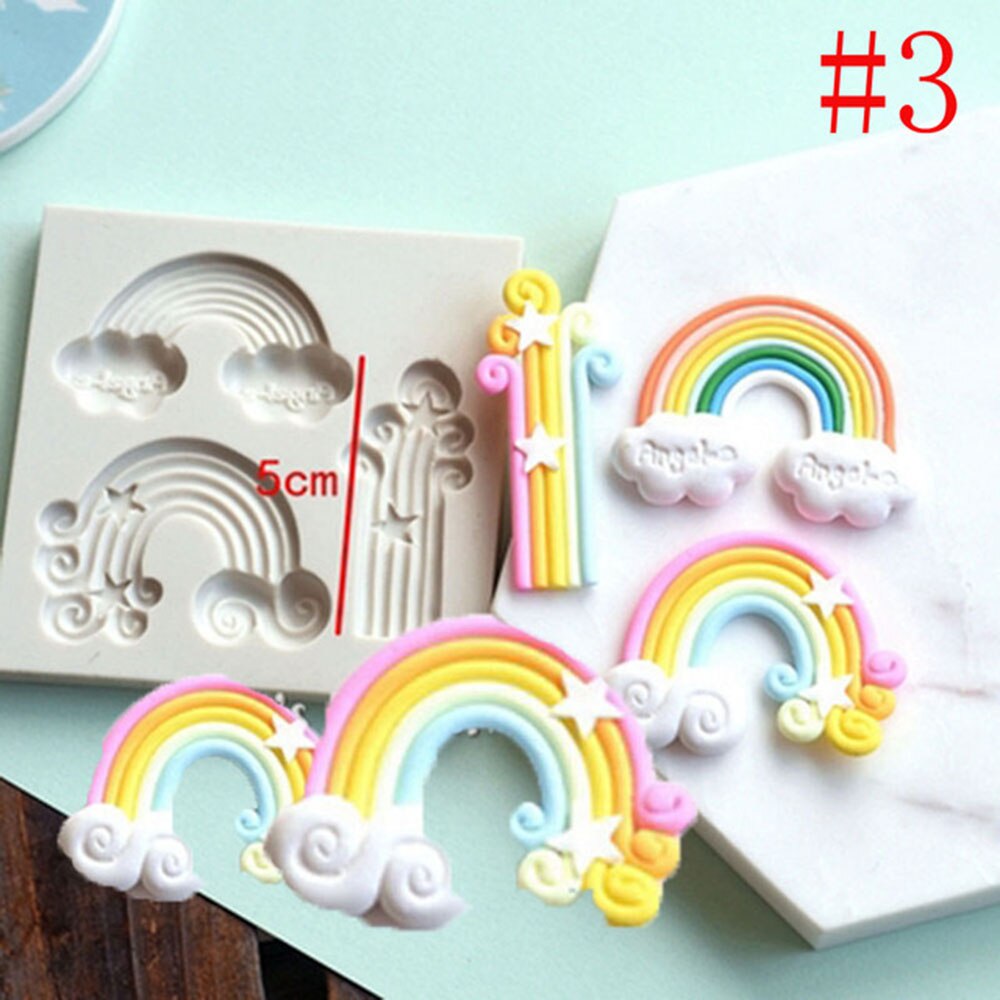 1 Pcs Balloon Rainbow Silicone Mold Cake Chocolate Fondant Sugar Craft Candy Clay Baking Tool Cake Decor DIY Craft: Rainbow