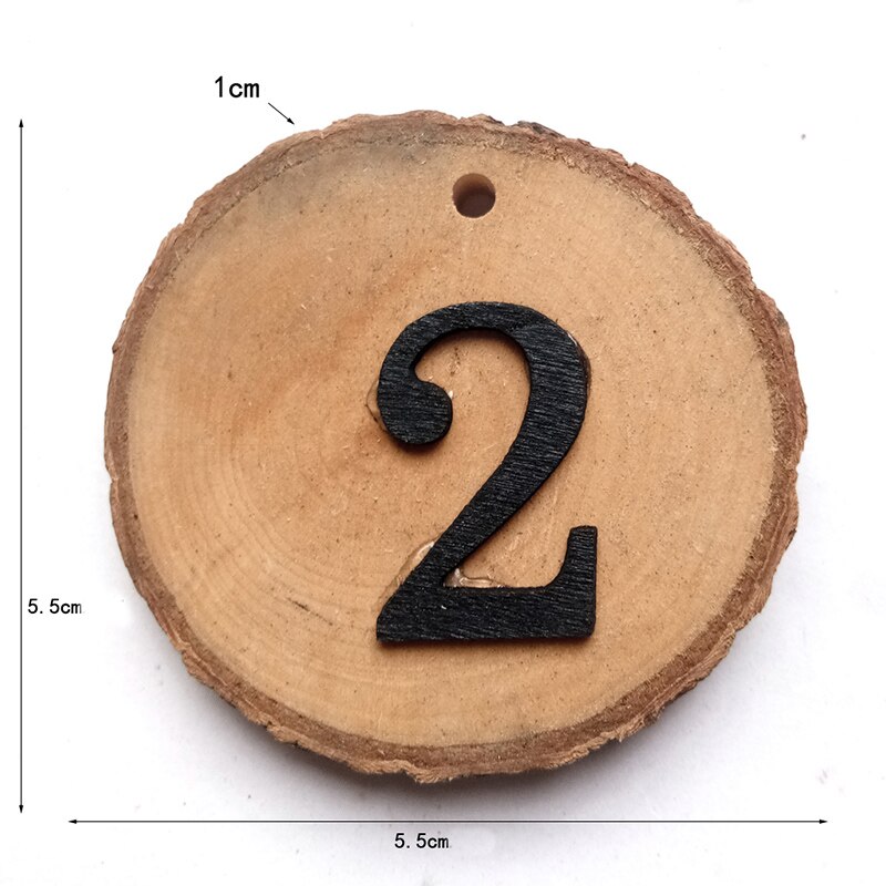 10Pcs/set Round Natural Wood Slices Wedding Table Number Christmas Tree Ornament Decor Party Direction Signs Wedding Decorations