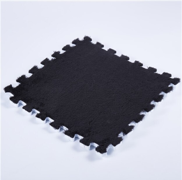 Interlocking Foam Mats Sold By Package Foam Mat Fuzzy Area Rug Fluffy Carpet Tiles Kids Ideal Nursery Decor Baby Room Playroom: black