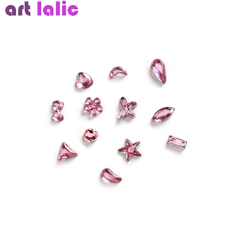 Gemengde Roze Nail Art Decoratie In Wiel 3D Nail Tips Steentjes Voor Crystal Acryl Uv Gel Shining Body Art Nail accessoires