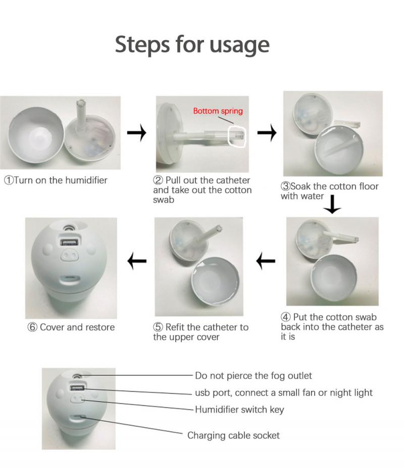 1Pc USB Portable Air Humidifier Diffuser Home Bedroom Humidifier Large Usb Capacity Small Portable Humidifier For Office