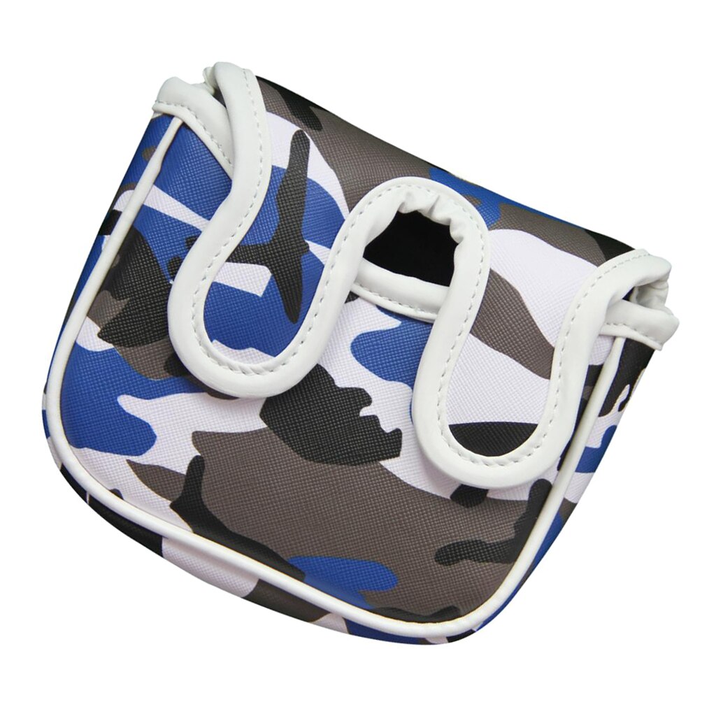 Golf Club Headcover - Deluxe PU Square Heel Shafted Mallet Putter Cover - Golf Training Aid