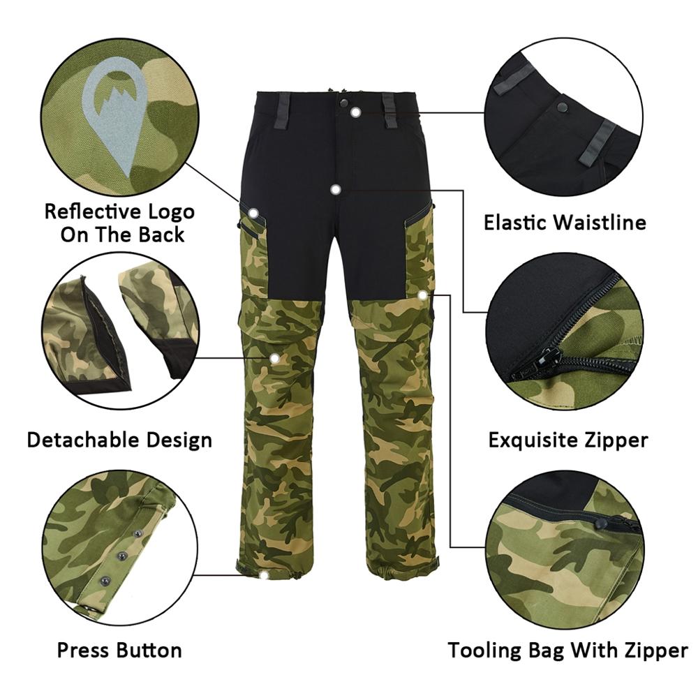 Outdoor Hiking Pants Removable Men Women Stretch Quick Dry Waterproof Trousers Mountain Climbing Fishing Trekking Pants