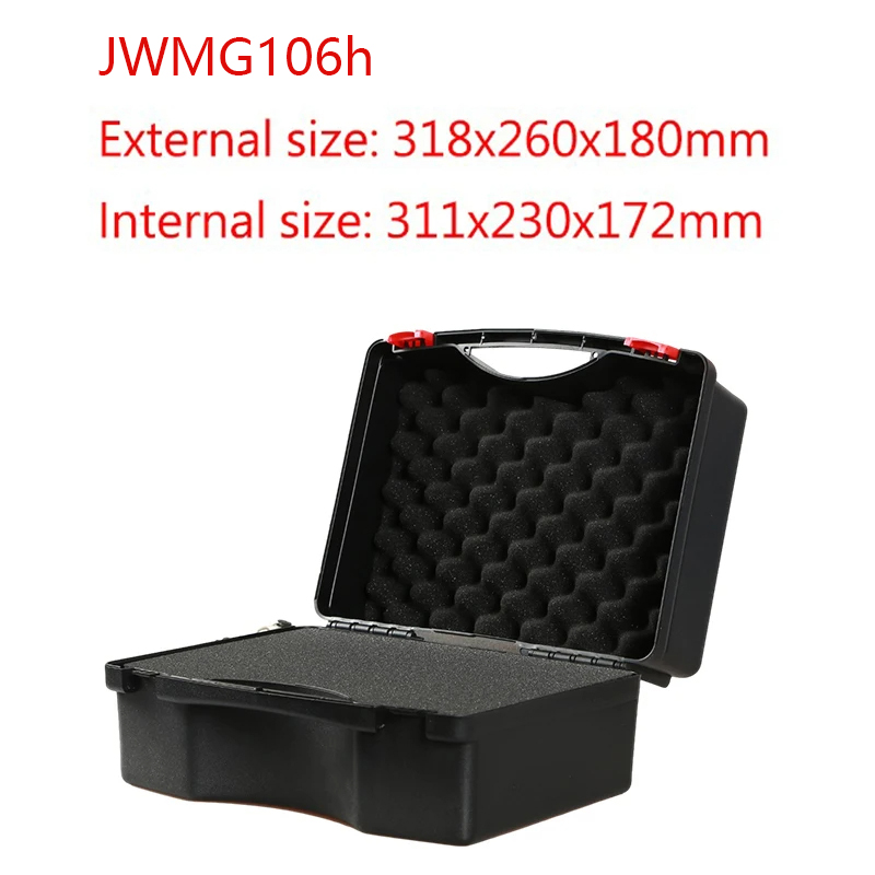 Suitcase Tool Box With Spong Complete Toolbox Cases Portable Plastic Tool Case Safety Equipment Instrument Case: black
