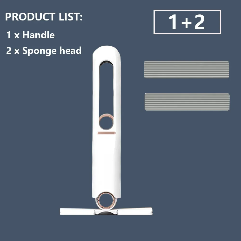 2-24 Stuks Mini Mop Krachtige Squeeze Mini Mop Vouwen Met Zelfknijpen Vloer Keuken Wc Wassen Bureau raam Auto Schoon Gereedschap: Blauw