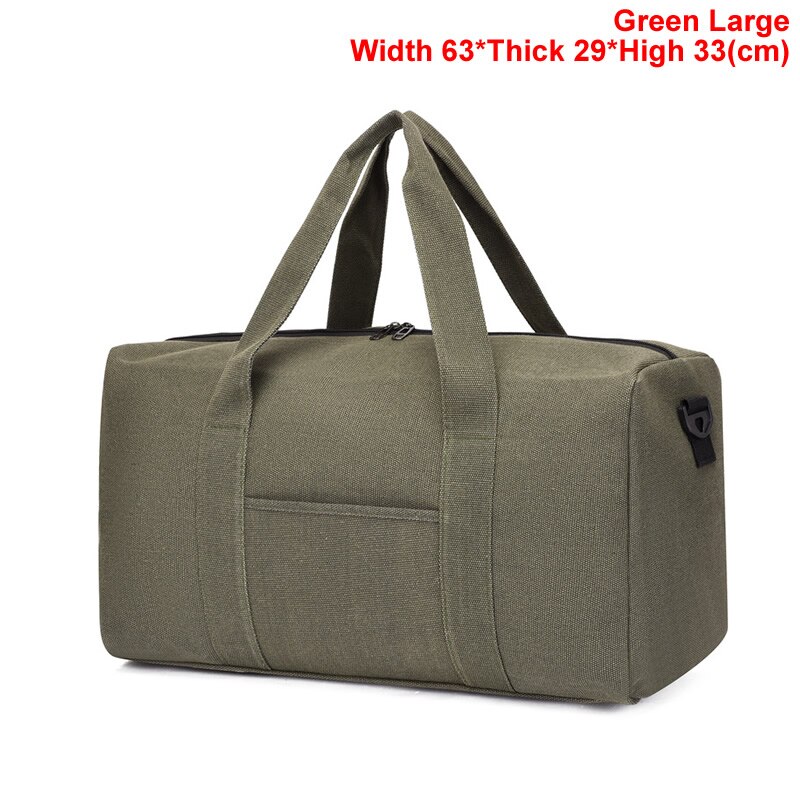 Gnwxy Grote Capaciteit Canvas Reistas Grote Hand Tassen Mannen Multifunctionele Waterdichte Draagbare Weekend Bag: Green Large