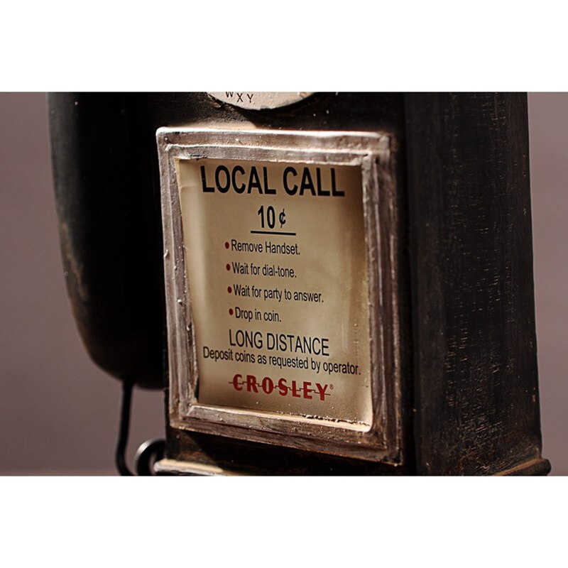 Vintage Rotate Classic Look Dial Pay Phone Model Retro Booth Home Decoration Ornament D1