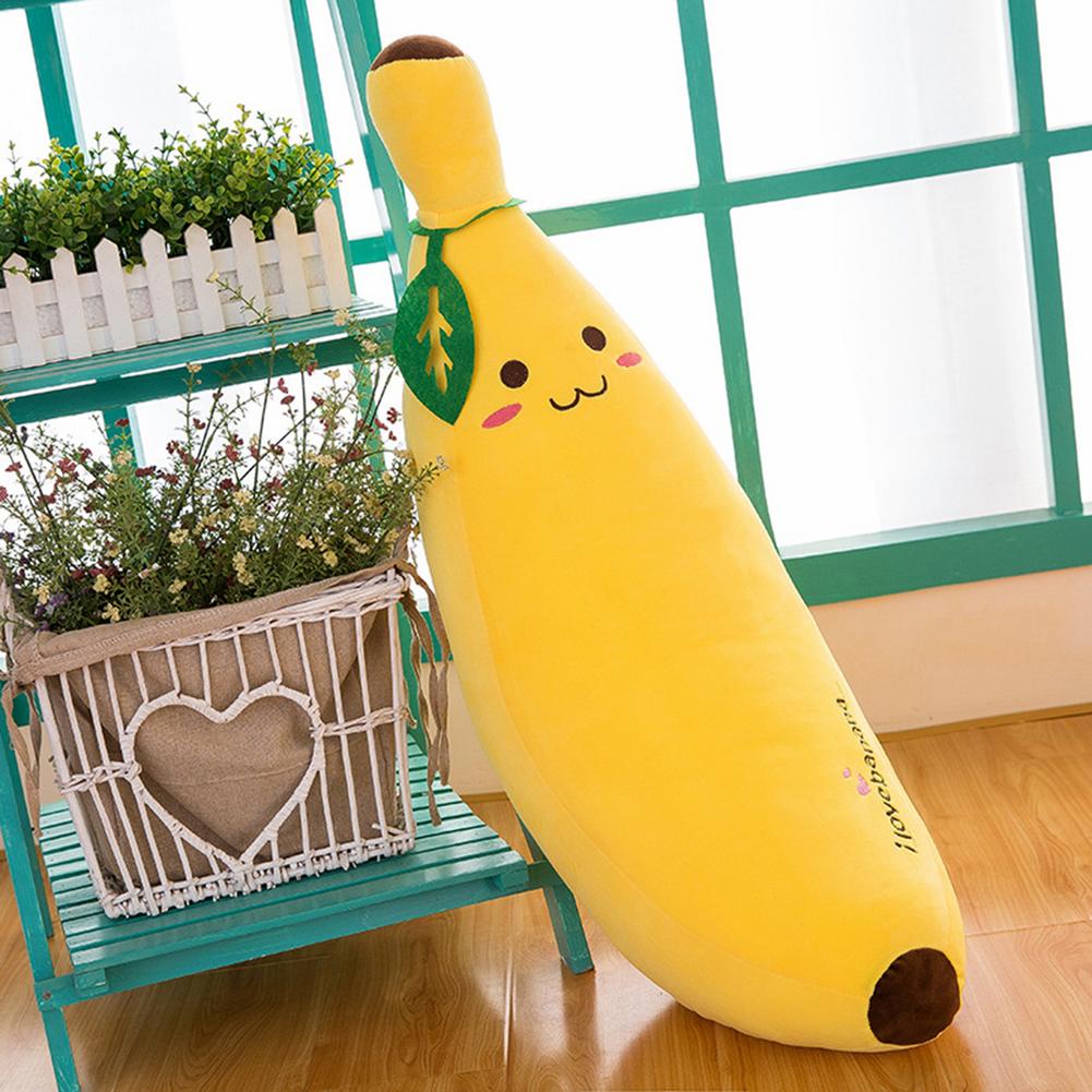 1pcs Soft Banana Plush Pillow Cushion Yellow Banana Plush Toy Hugging Pillow Cartoon Fruit Plush Doll Toy Birthday