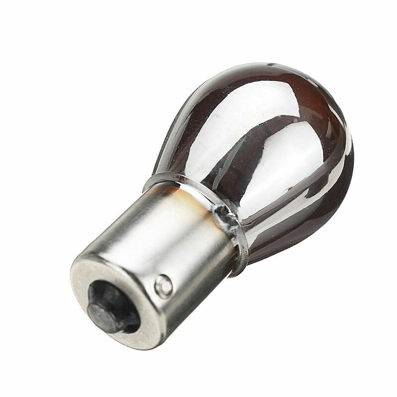 581 PY21W S25 BAU15s Silver / Chrome Amber Glass 12V21W Car Tail Lamp Stop Light Indicator Bulb