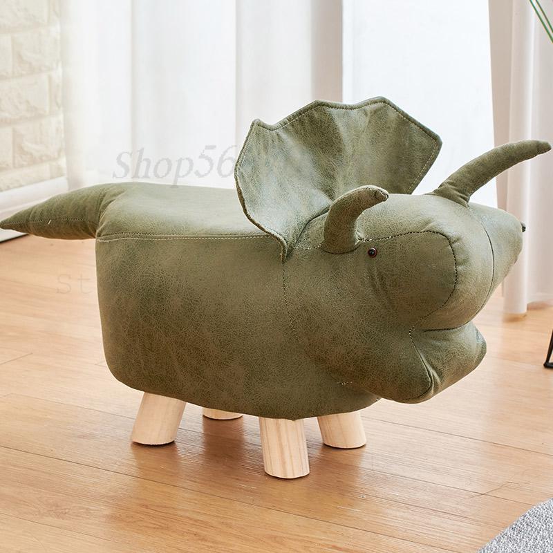 Massivt trä barnpall tecknad djurpall elefant soffbänk fotpall skor bänk: Modell 10