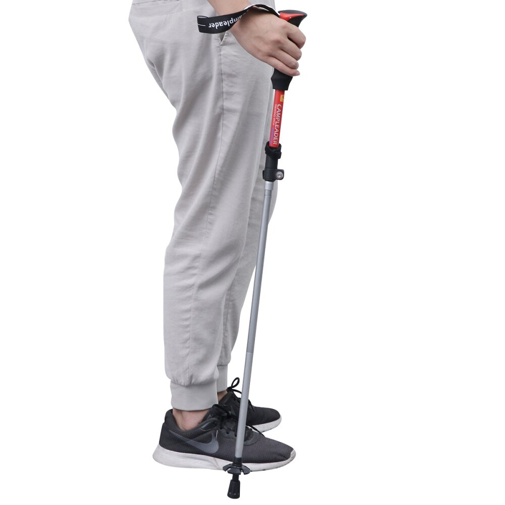 Foldable Telescopic Aluminum Alloy Hiking Walking Stick Trekking Pole 5 Section Lightweight Stick for Outdoor Hiking Climbing (: Red