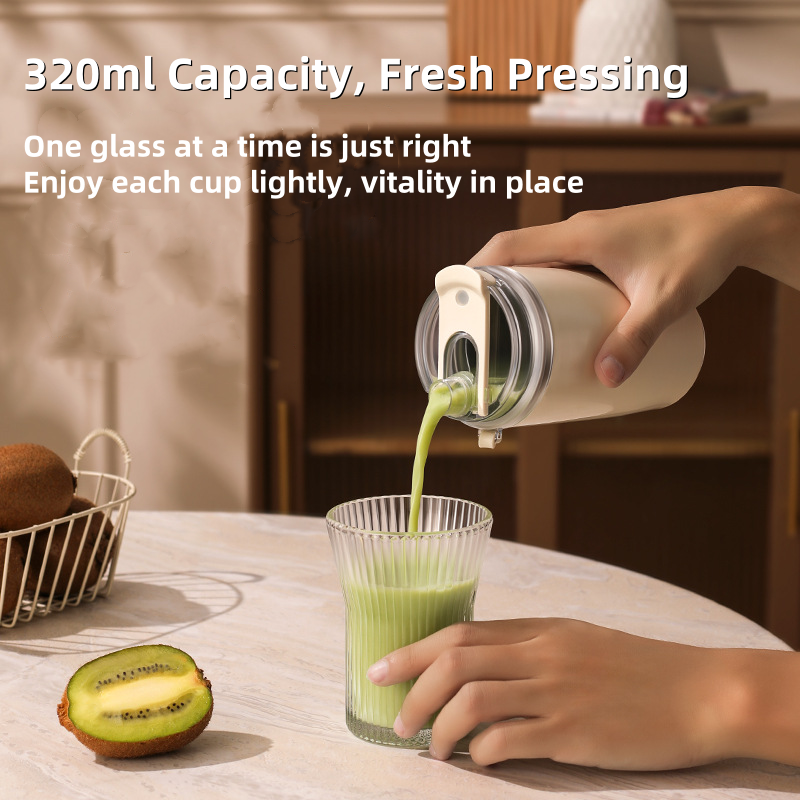 exprimidor portátil de 350ML, termo, botella, mezclador de hielo, carga USB, aislamiento 304, licuadora de 26 hojas, máquina exprimidora de frutas frescas