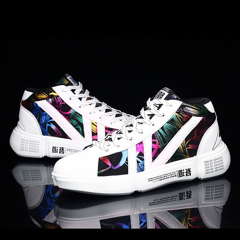 Graffiti-zapatos vulcanizados para hombre, zapatillas deportivas informales con estampado, para correr, tenis, de avanzada, para invierno