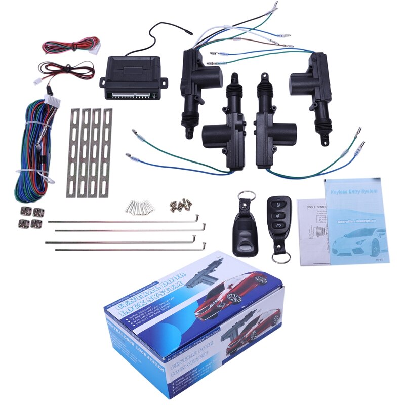 Actuador Universal para cerradura de puerta de coche, Motor de 12 voltios (paquete de 4), Control remoto Central de coche, sistema de bloqueo de entrada sin llave