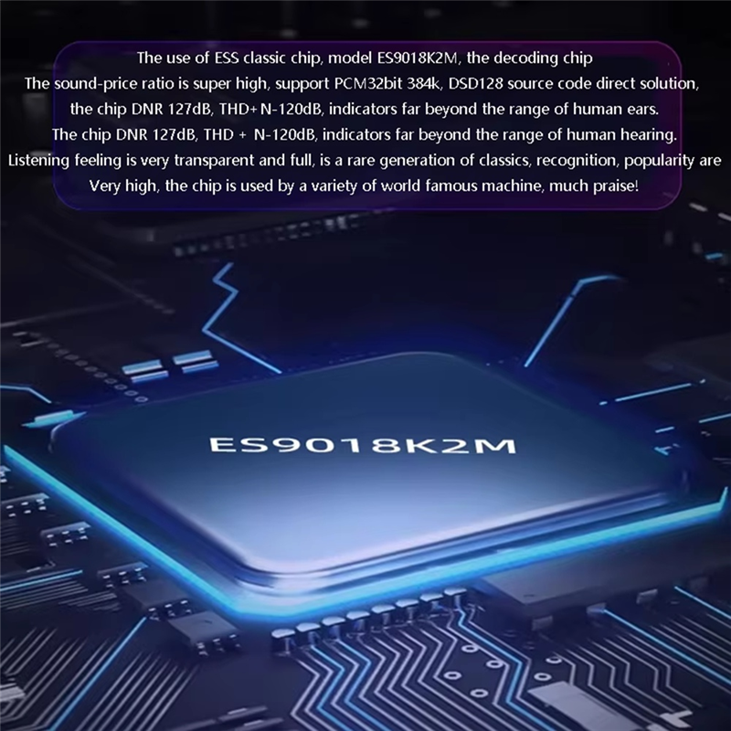 HIFI Hoofdtelefoon Decodering Versterker ES9018K2M DSD128 PCM32BIT 384 Khz Lossless Decodering Uitgang Ingebouwde MAX97220 Chip-Y47A