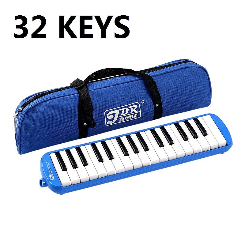 32/37 Keys Melodica Piano Melodic Keyboard Instrument musical with Carrying Bag Strap Mouthpiece: 32 KEYS Blue