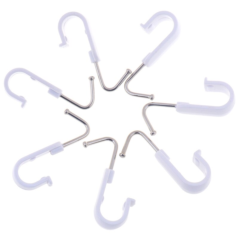 Organisateur de rangement blanc tourné | 7 pièces 360 degrés, acier inoxydable S cintre de cuisine, crochet multifonctionnel, salle de bains