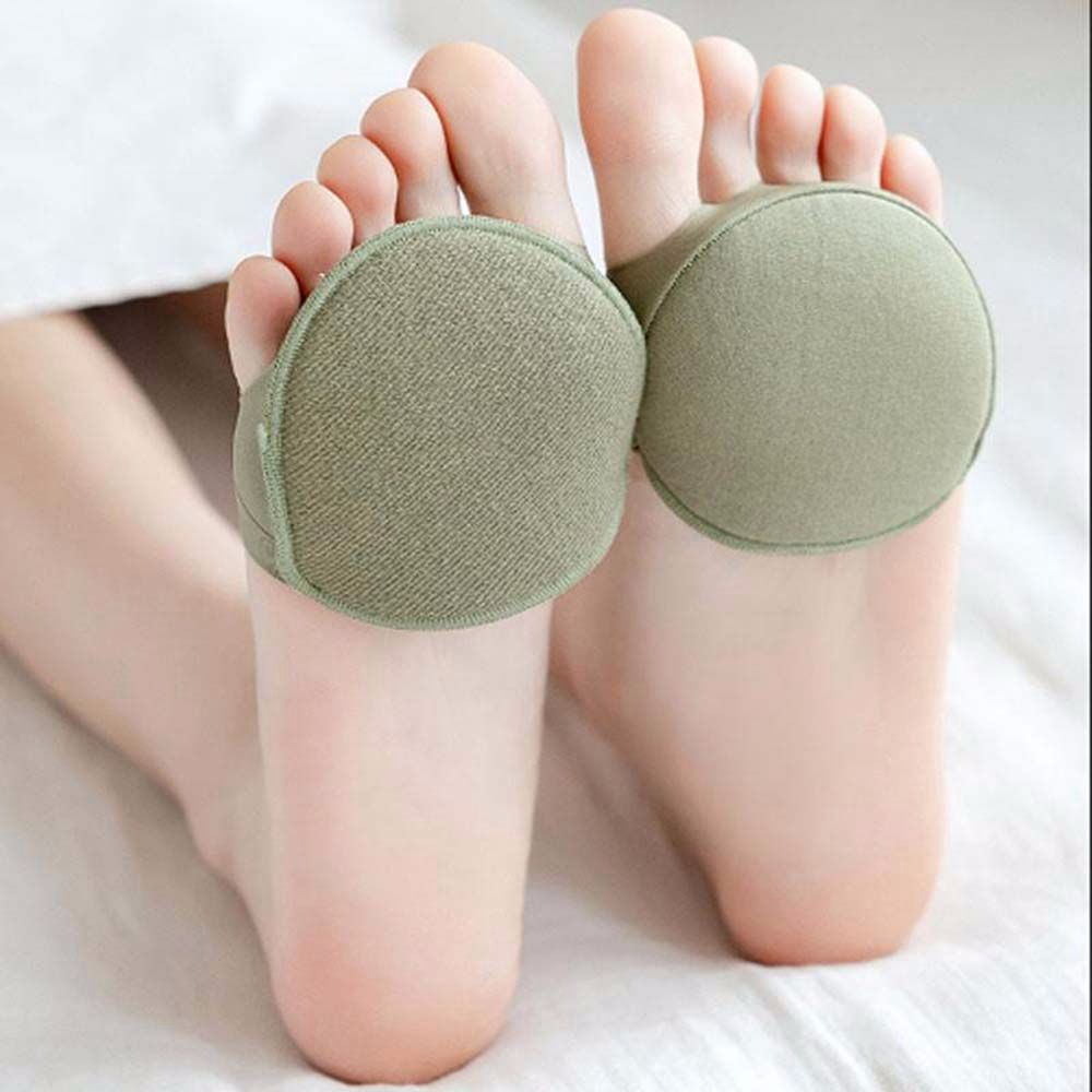 Spons Ijs Zijde Vrouwen Sokken Anti-Slip Voering Open Teen Heelless Liner Sok Onzichtbare Voorvoet Kussen Voet Pad Katoen sokken