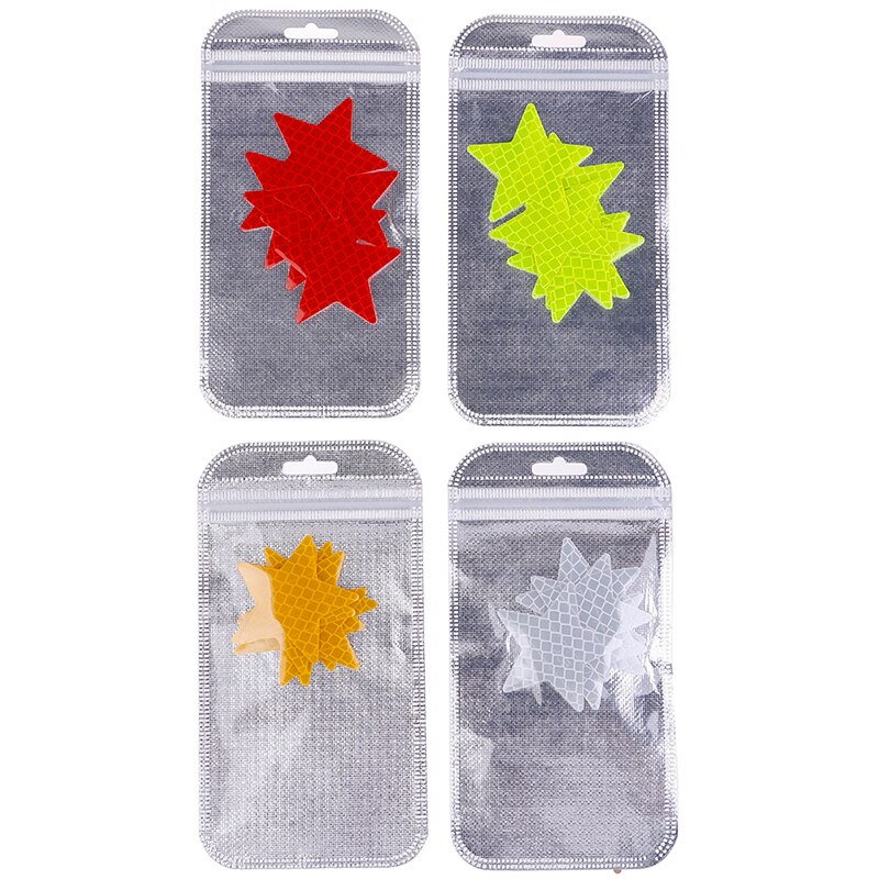 4 Stck Reflektor Aufkleber Decals Pentagramm Reflektierende warnen Streifen Band Auto Styling Auto Stoßstange Reflektierende Streifen Sichere Stern