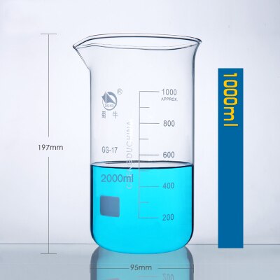 1set (100ml,250,500,1000ml) Borosilicate Graduated Glass Beaker in tall form glass measure cup Beaker Laboratory Equipment