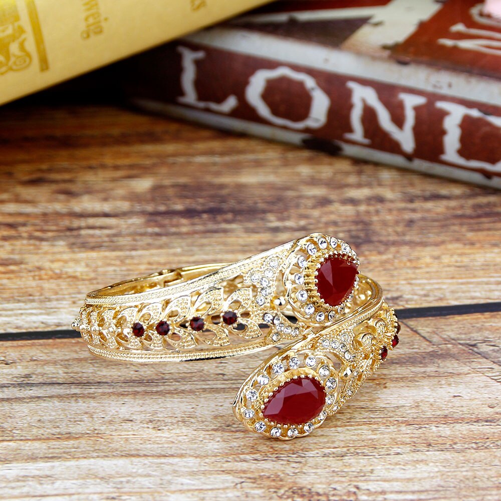 Sunspicems-brazalete marroquí para mujer, Color dorado, joyería de boda, bisutería tradicional de Argelia,: Color amarillo dorado claro