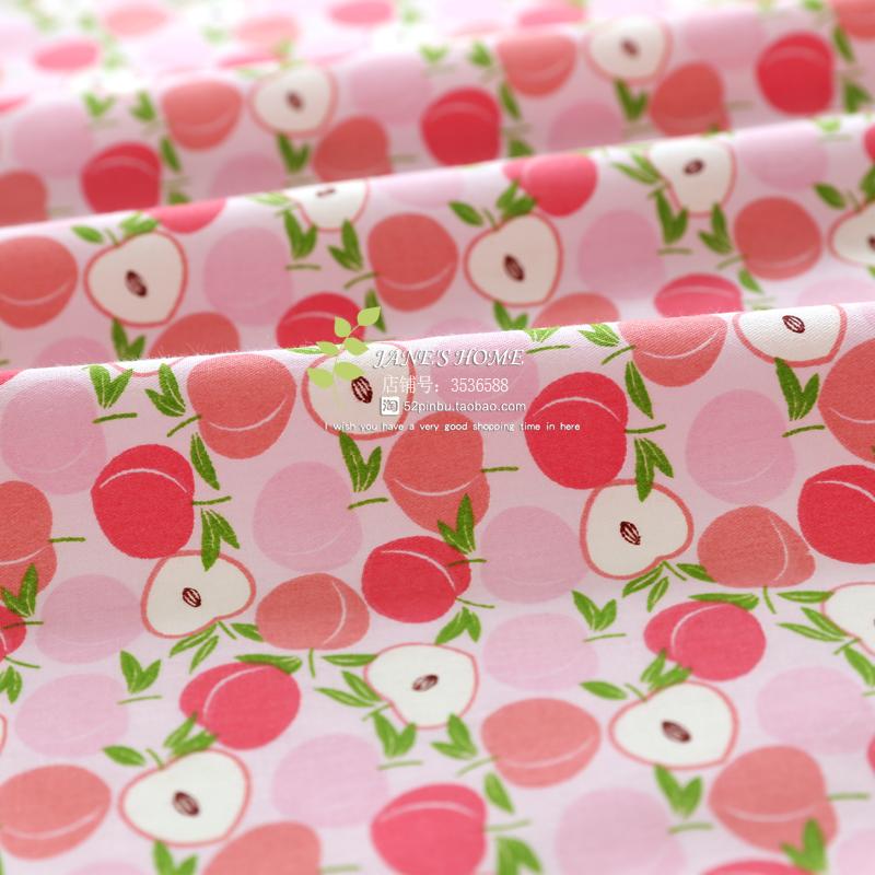 160 x 50cm frugter vandmelon ananas twill bomuldsstof gør-det-selv børnetøj gør sengetøj quilt dekoration hjem #39 180g/: Fersken