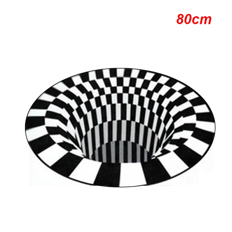3d vortex illusion tæppe hvirvelprint optiske illusion områder tæppe gulvunderlag skridsikre dørmåtter til hjemmet: 80 x 80cm